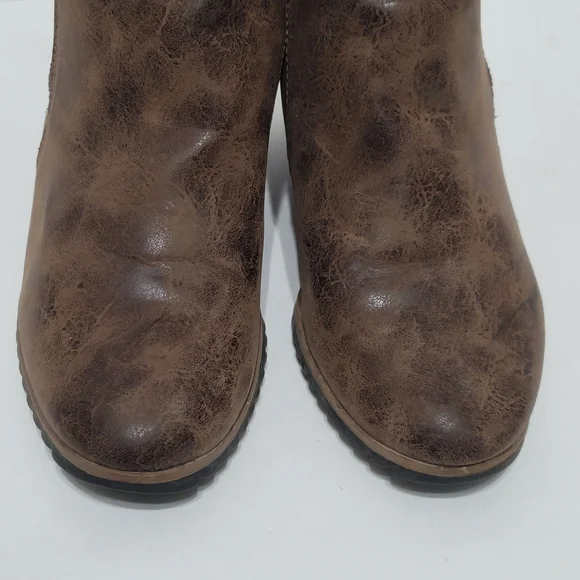 Naturalizer SOUL Haley Wedge Ankle Booties Distressed Brown  7.5M - Picture 6 of 11